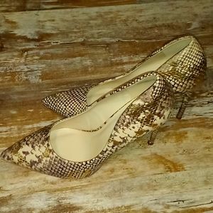 Gold metallic and leather Anne Michelle heals